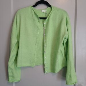 Mimosa Lime Green Cardigan Size S Nwt